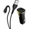Автомобильное зарядное Hoco Z31 microUSB (черный)